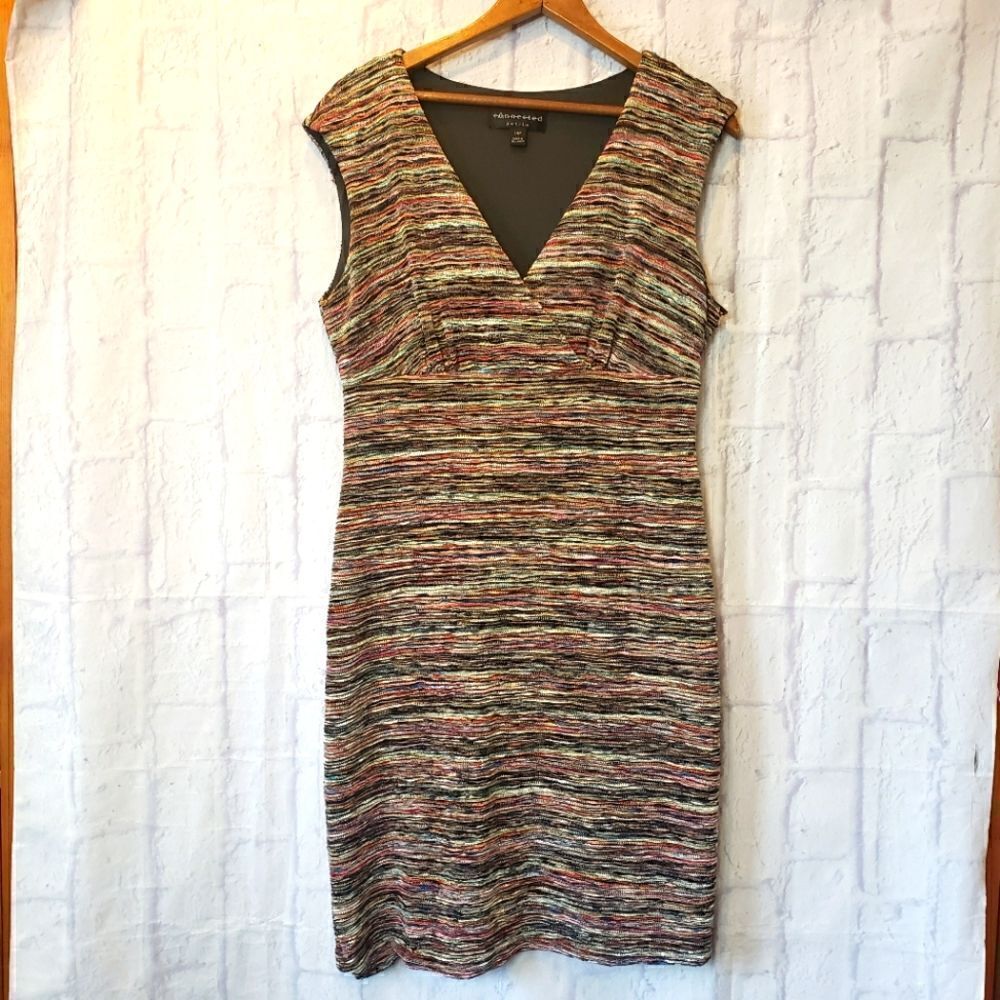 CONNECTED Colorful Knit Sleeveless Bodycon Dress